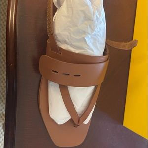 Brand new in box. Never worn Mercedes Castillo brown leather shoe size 8